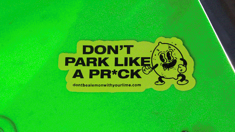 Sticking it to bad bike parkers: Meet the duo behind ‘Don’t be a lemon with your Lime’