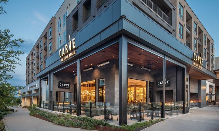 Stoett Outdoors Elevates Outdoor Dining at Carve American Grille with Innovative Retractable Glass Railing System