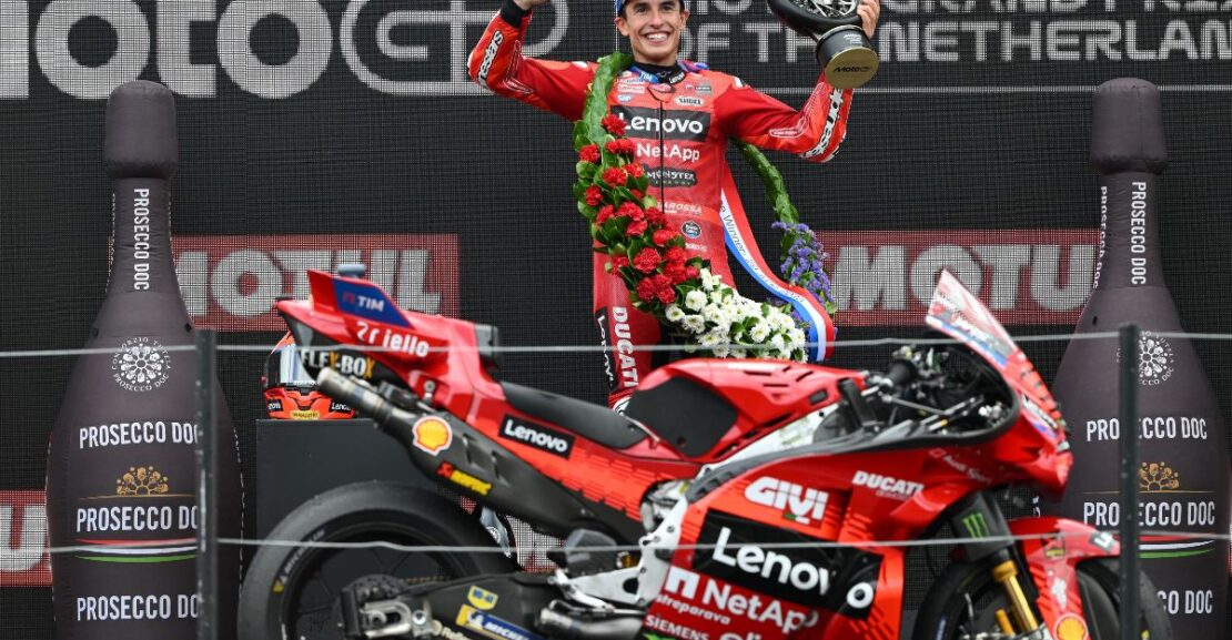 MotoGP: Marquez beats Bezzecchi to level Agostini in dramatic Dutch GP
