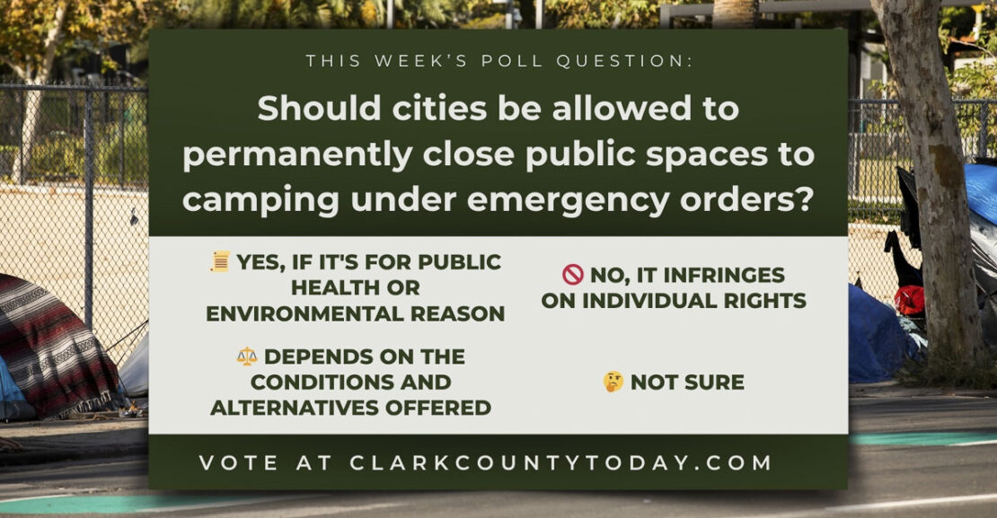 POLL: Should cities be allowed to permanently close public spaces to camping under emergency orders?