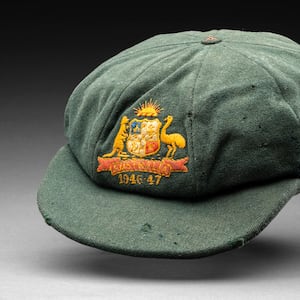 Don Bradman’s ‘baggy green’ cap worn during 1946-47 Ashes sells for $487k