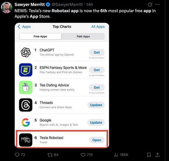 Tesla Robotaxi App Is Available to Everyone