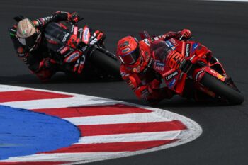 MotoGP: Marc Marquez holds off Bezzecchi in tense duel at Misano