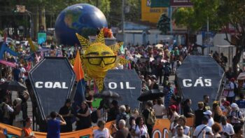 Cop30: climate protesters rally in Brazil at UN summit’s halfway mark