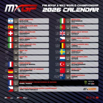 FIM MXGP 2026 calendar update brings historic returns and a spectacular season